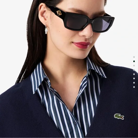 Lacoste Navy Wool Cardigan - Picture 2 of 11